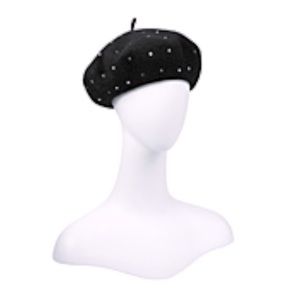 Jessica Simpson Collection Square Sequin Beret in Black